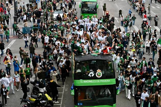 Fußball, Spanien, Racing Santander feiert Aufstieg in die Primera Division