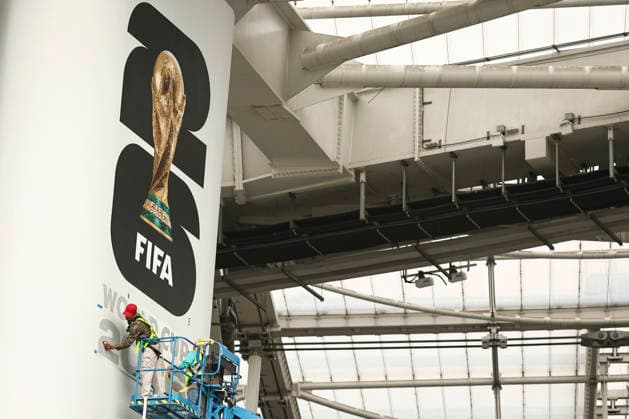 Fußball, WM Vorbereitungen am Stadion in Inglewood, Los Angeles