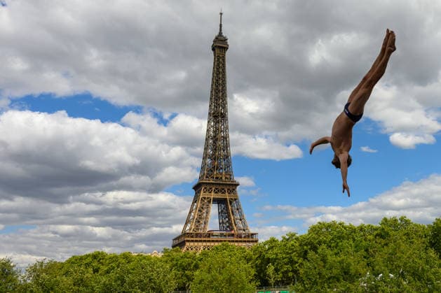 Schwimmen, EM in Paris, Klippenspringen, Training