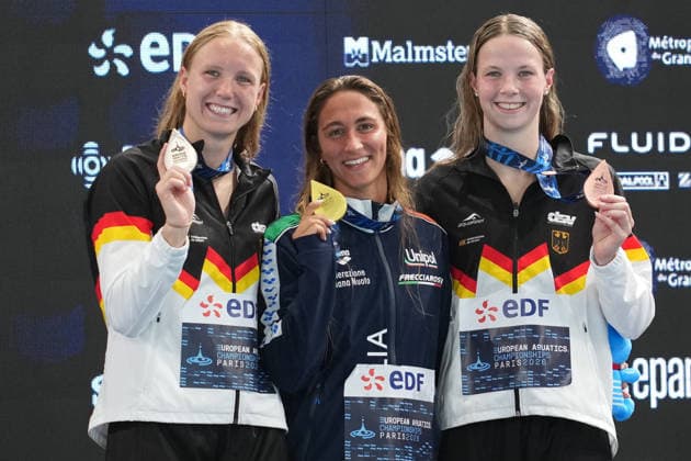 Schwimmen, EM in Paris, 800m, Frauen, Isabel Marie Gose und Maya Werner gewinnen Silber und Bronze