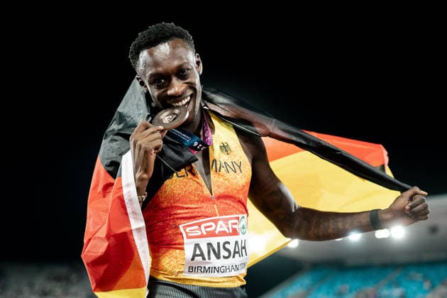 Leichtathletik, EM in Birmingham, 100m, Männer, Owen Ansah gewinnt Bronze