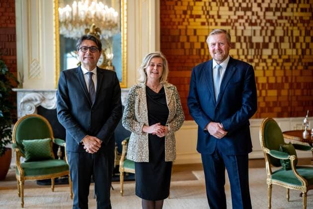 König Willem-Alexander der Niederlande trifft Mitglieder des Europäischen Gerichtshof in Den Haag