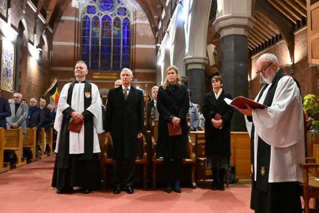 König Philippe von Belgienzur Vesper in der Pro-Kathedrale der Heiligen Dreifaltigkeit in Brüssel