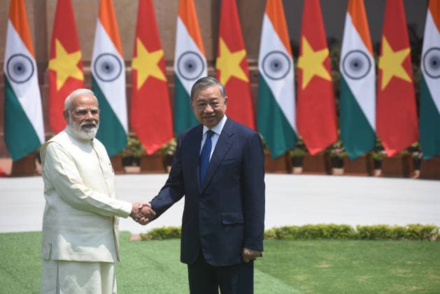 Indien, Narendra Modi empfängt To Lam in Neu-Delhi