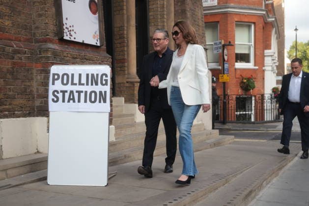 Wahlen in Großbritannien, Keir Starmer Stimmabgabe in London