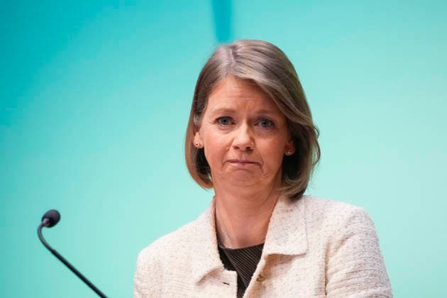 Norwegen, Zentralbankchefin Ida Wolden Bache Pressekonferenz in Oslo