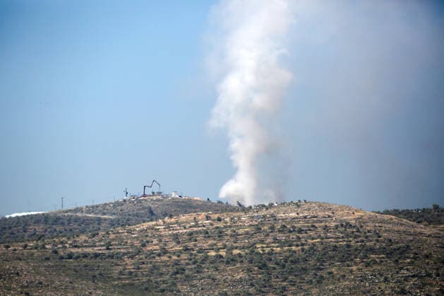 Nahostkonflikt, Westjordanland, Brand auf landwirtschaftlichem Gelände bei Nablus