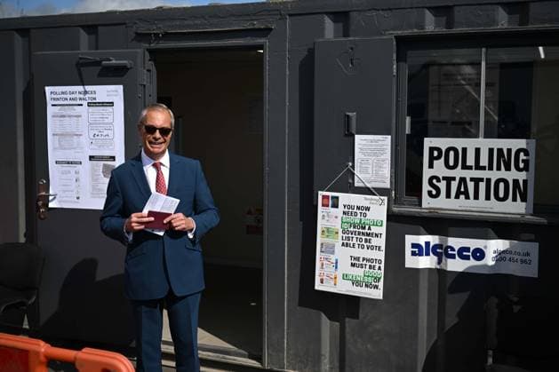 Wahlen in Großbritannien, Nigel Farage Stimmabgabe in Walton-on-the-Naze
