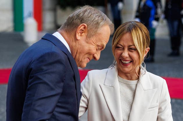 Italien, Giorgia Meloni trifft Donald Tusk in Rom