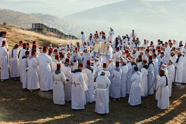 Westjordanland, Samariter-Pilgerreise zum Pessachfest auf Berg Garizim bei Nablus