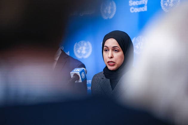 UNO in New York, Alia bint Ahmed Al Thani Pressekonferenz
