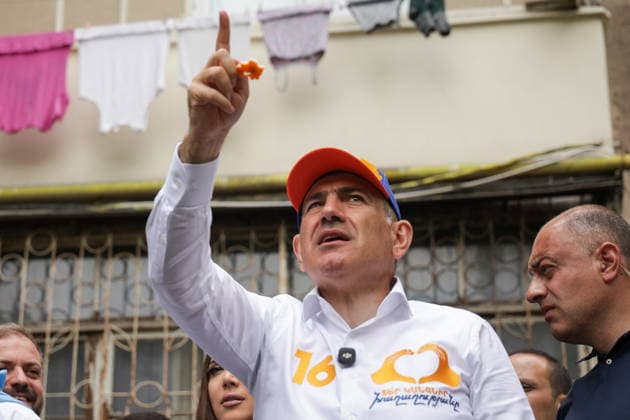 Armenien, Wahlkampf von Nikol Paschinjan in Jerewan