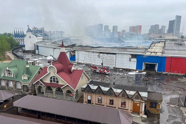 Russland, Schäden nach Brand am Ismailowo-Kreml in Moskau