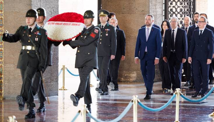 Türkei, Belgische Delegation bei Kranzniederlegung am Anitkabir in Ankara