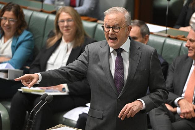 Australien, Anthony Albanese während der Fragestunde in Canberra