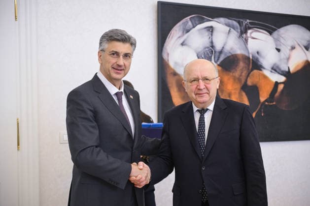 Kroatien, Premier Andrej Babic trifft Andrius Kubilius in Zagreb