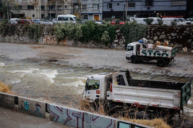 Chile, Räumung von Obdachlosenlagern am Mapocho-Fluss in Santiago