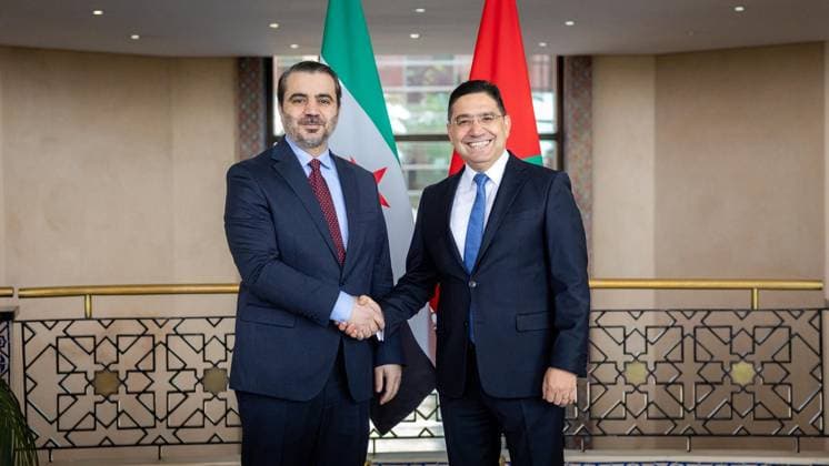 Marokko, Syriens Außenminister al-Shaibani trifft Nasser Bourita in Rabat