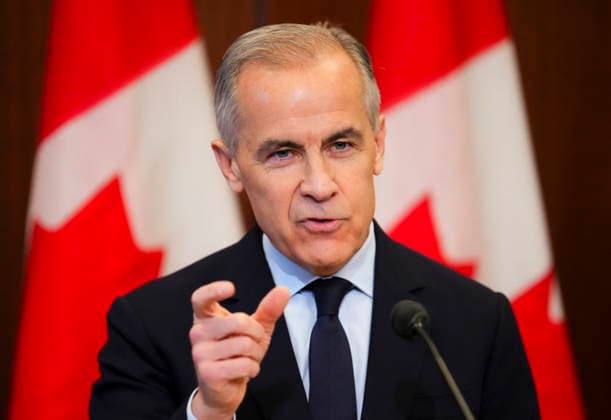 Kanada, Premier Mark Carney kündigt Maßnahme auf dem Parliament Hill in Ottawa an