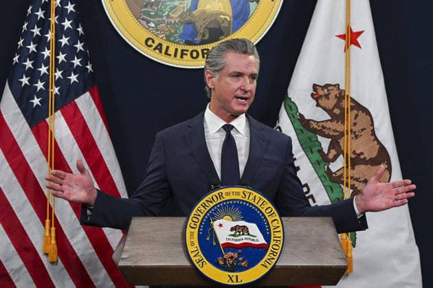 USA, Gavin Newsom Pressekonferenz in Sacramento