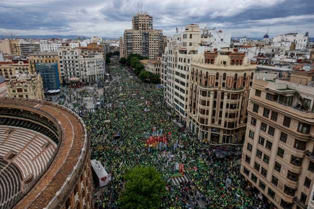 Spanien, Großdemonstration in Valencia
