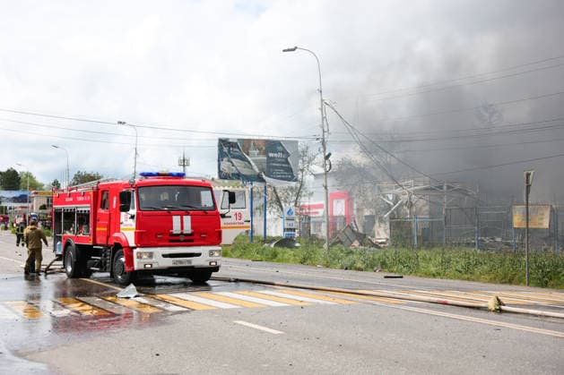 Russland, Brand in Pjatigorsk