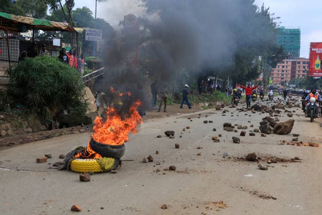 Kenia, Protest gegen steigende Benzinpreise in Nairobi
