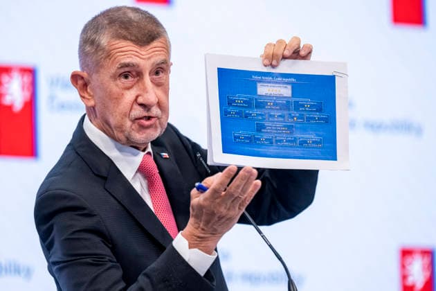 Tschechien, Andrej Babis Pressekonferenz in Prag