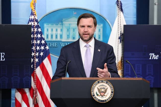 USA, JD Vance Pressekonferenz in Washington DC