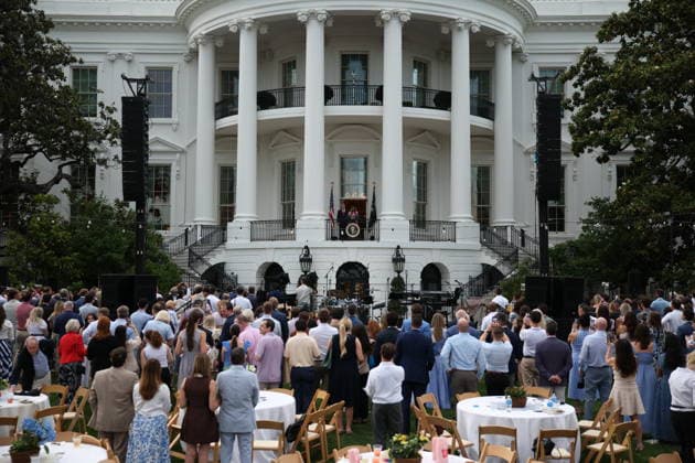 USA, Donald Trump und Melania beim Congressional Picnic am Weissen Haus in Washington