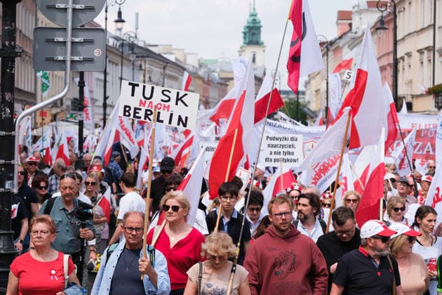 Polen, Protest gegen die grüne Politik der Europäischen Union in Warschau
