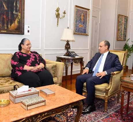 Ägypten, Badr Abdel-Aty trifft UN-Sonderbeauftragte für Libyen Hanna Tetteh in Kairo
