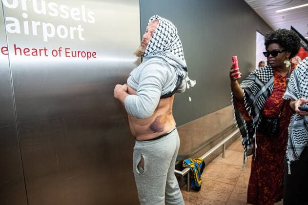 Belgien, Von israelischen Streitkräften festgenommene Aktivisten der Global Sumud Flotilla treffen in Brüssel ein