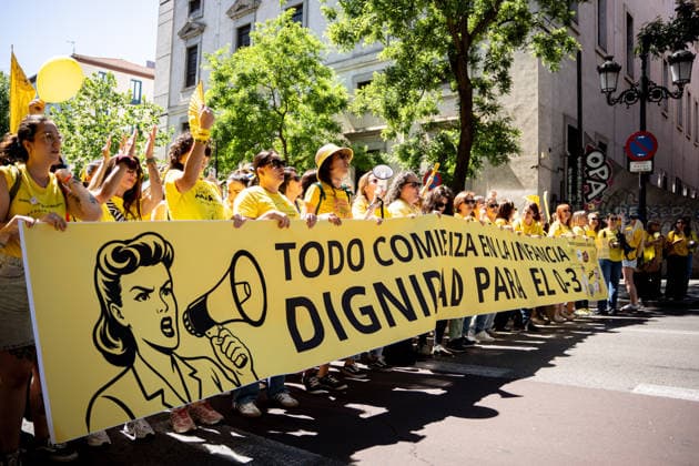 Spanien, Madrid, Protest von Kita- und Vorschulkräften gegen prekäre Arbeit und Bildungsqualität