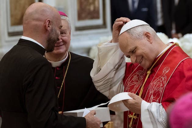 Italien, Papst Leo XIV trifft Opferfamilien im Dom Santa Maria Assunta