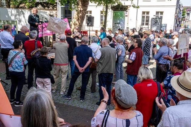 NRW, Proteste gegen die AfD in Moers