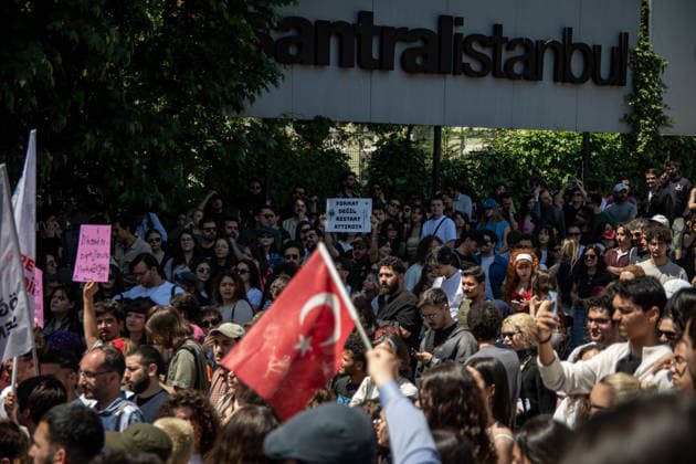 Türkei, Studierende protestieren vor der Bilgi-Universität in Istanbul