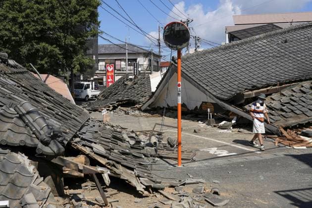 Japan, Eindrücke nach schwerem Erdbeben in der Präfektur Kumamoto