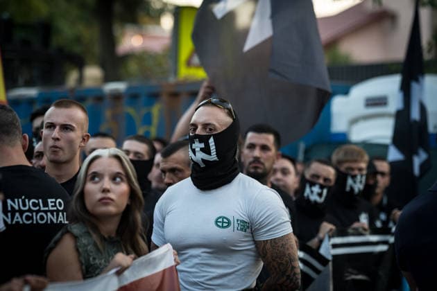 Spanien, Rechtsextremisten demonstrieren gegen Migration in Madrid