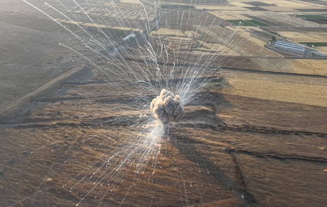 Syrien, Kontrollierte Zerstörung explosiver Stoffe aus dem Syrischen Bürgerkrieg
