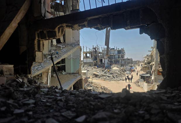 Nahostkonflikt, Gaza, Schäden nach israelischem Luftangriff auf Khan Younis