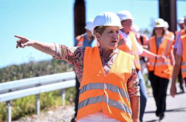 Baden-Württemberg, Verkehrsministerin Nicole Razavi besucht Baustelle der Neckartalbrücke bei Horb