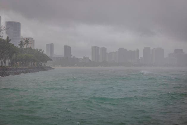 USA, Überschwemmungen nach Hurrikan Lala in Hawaii