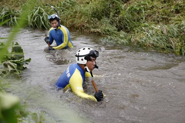 Japan, Suche nach Vermissten nach Starkregen in Chiba