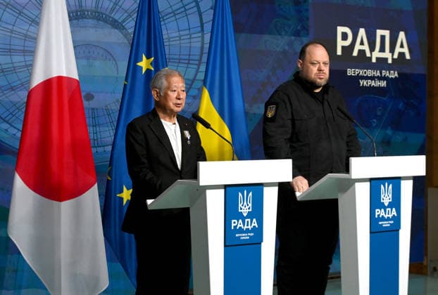 Ukraine, Eisuke Mori zu Besuch in Kyjiw