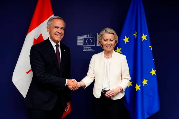 Frankreich, Ursula von der Leyen trifft Mark Carney in Straßburg