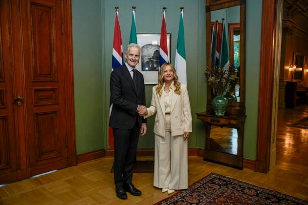 Norwegen, Jonas Gahr Store empfängt Giorgia Meloni zu Treffen in Oslo