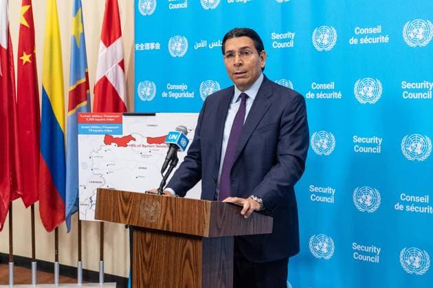 USA, Israels UN-Botschafter Danny Danon spricht vor UN-Sicherheitsratssitzung zur Lage in Syrien in New York