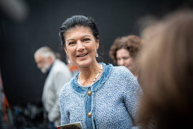 Mecklenburg-Vorpommern, BSW-Wahlkampf-Schlussveranstaltung mit Sahra Wagenknecht in Rostock