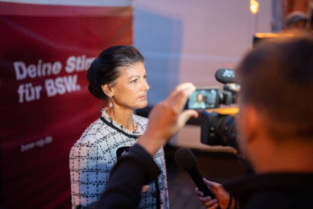 Mecklenburg-Vorpommern, BSW-Wahlkampf-Schlussveranstaltung mit Sahra Wagenknecht in Schwerin